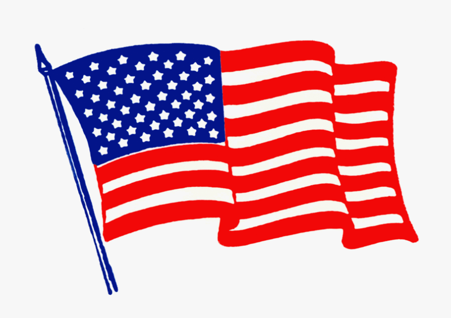 Thin Blue Line Flag Waving Clipart , Png Download - Waving American Flag Cartoon, Transparent Clipart