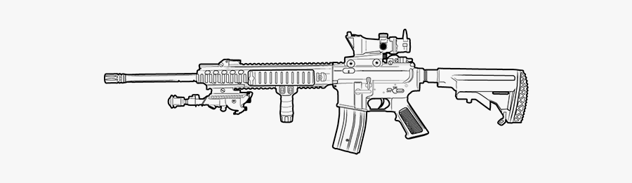 White M4 Rifle Png, Transparent Clipart