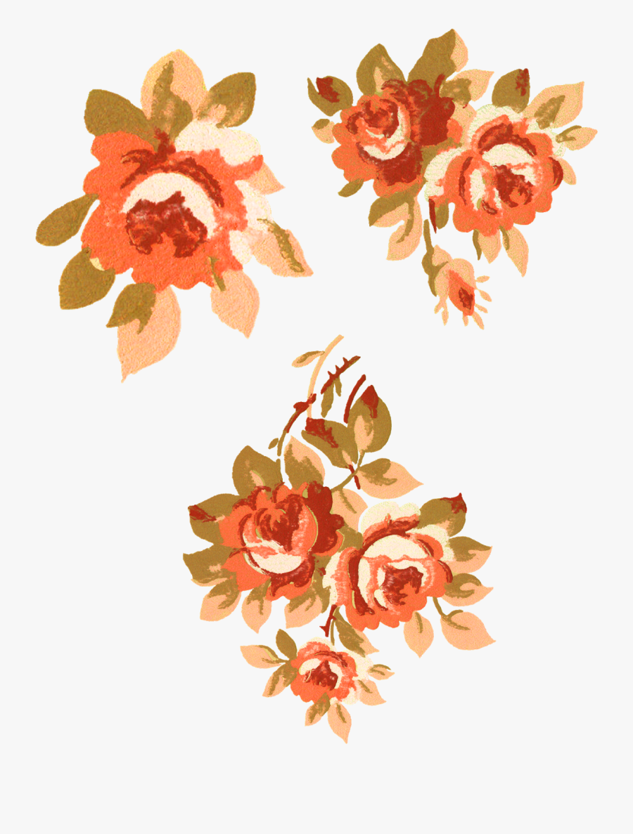 Floral Rose Flower Collage Sheet Printable Crafting - Autumn Floral Clipart, Transparent Clipart