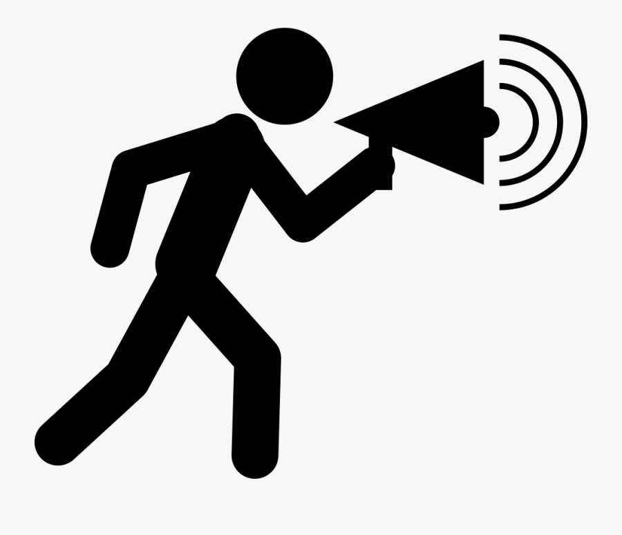 Transparent Man Walking Clipart - Man With Speaker Symbol, Transparent Clipart