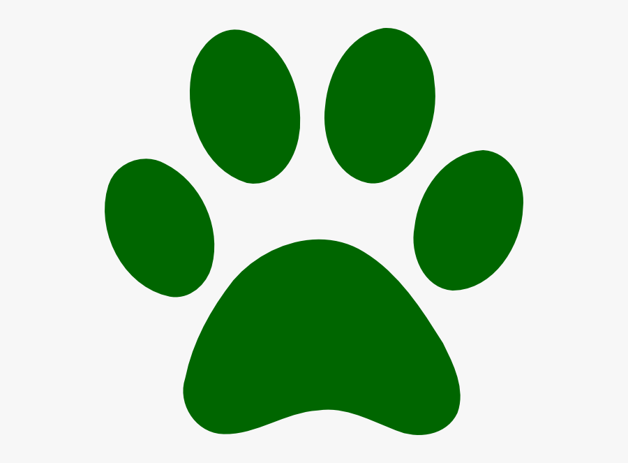 Image Of Bulldog Paw Clipart - Dark Green Paw Print, Transparent Clipart