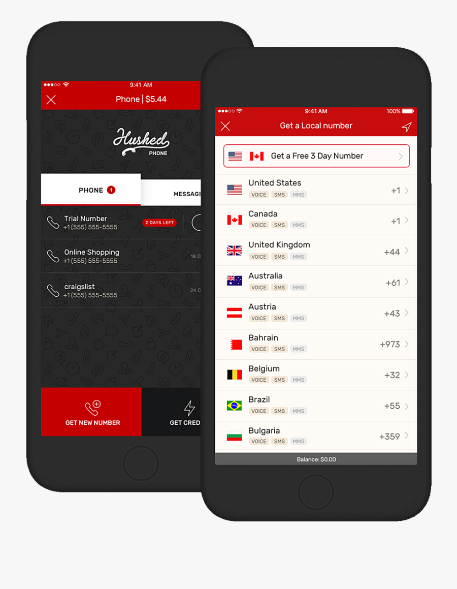 Hushed-private Phone Numbers, Talk, Text And Encrypted - Hushed, Transparent Clipart