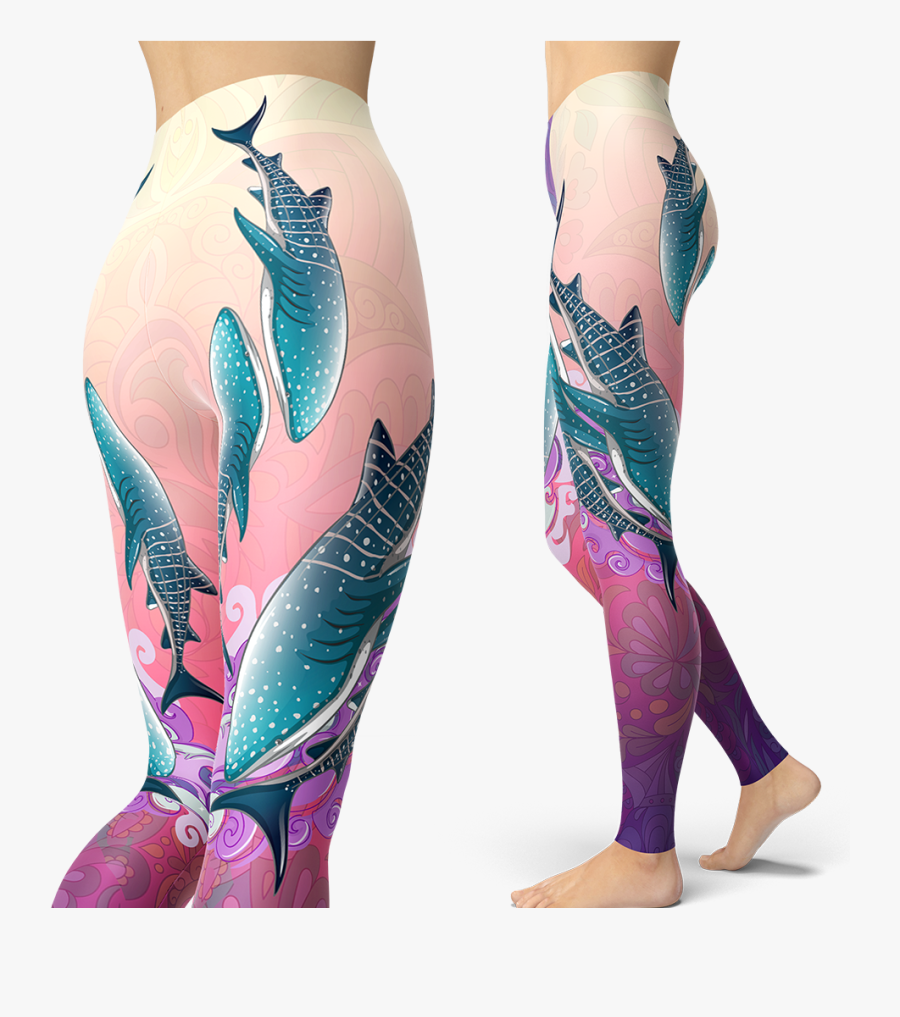 Whale Shark Wonderland Leggings - Whale Leggings, Transparent Clipart