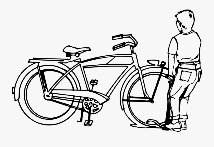 Bicycle,bicycle Wheel,shoe - Bicycle Puncture Clipart Black And White, Transparent Clipart