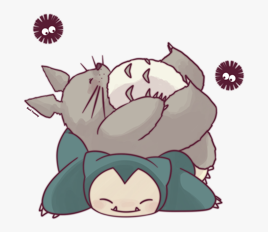 ##my Neighbor Totoro #relaxo #anime #pokemon #totoro - Totoro And Snorlax Kawaii, Transparent Clipart