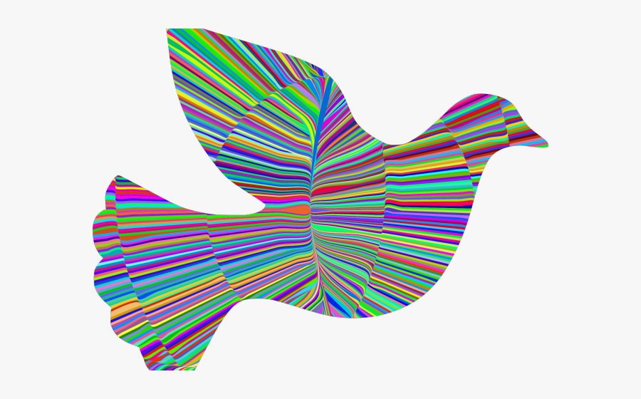 Colourful Peace And Dove Art, Transparent Clipart