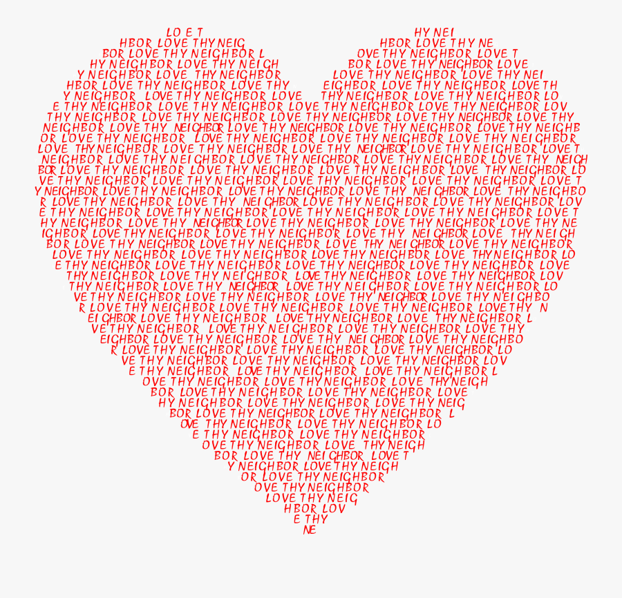 Neighbor Clipart - Love Thy Neighbor Heart, Transparent Clipart