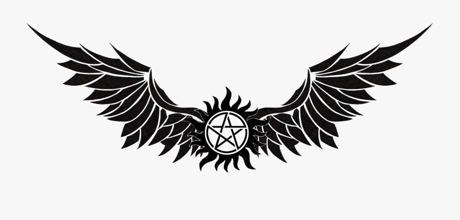 Supernatural Transparent Images - Supernatural Anti Possession Tattoo With Wings, Transparent Clipart