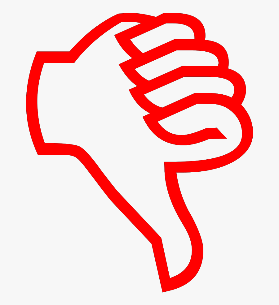 Thumbs Down Red - Cartoon Thumbs Down Transparent Background, Transparent Clipart