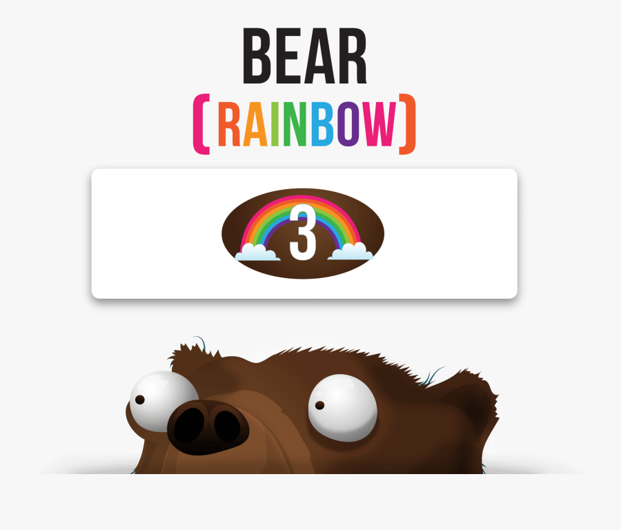 Rainbow Bear Head - Cartoon, Transparent Clipart