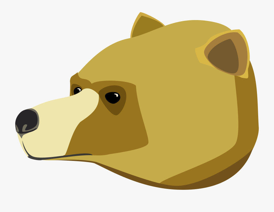 Bear Head Clipart - Cartoon Bear From Side, Transparent Clipart