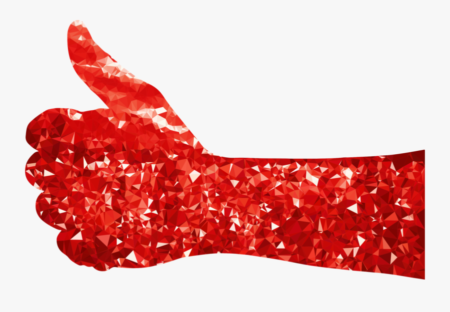 Carmine,red,thumb Signal - Thumbs Up Geometric, Transparent Clipart