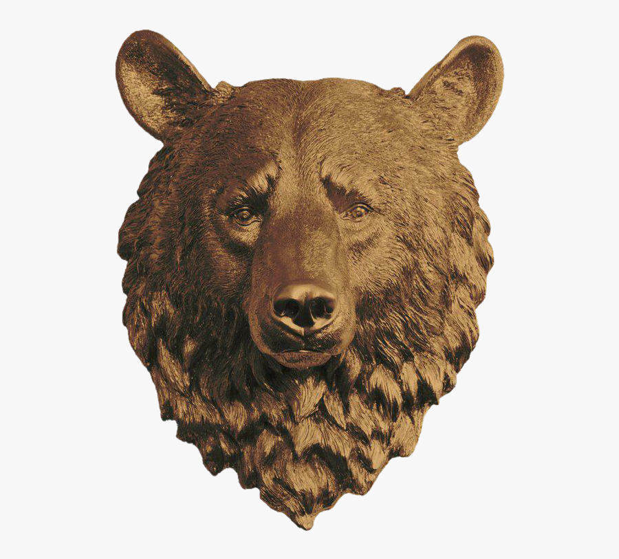 Clip Art Grizzly Bear Head - White Faux Taxidermy, Transparent Clipart