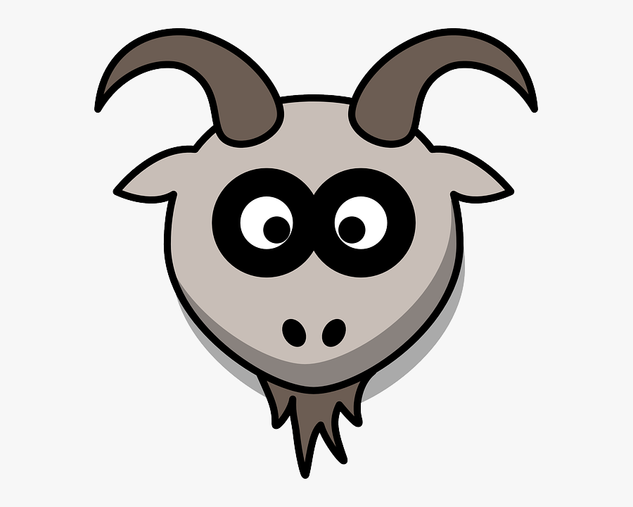 Goat, Head, Cartoon, Gray, Animal, Mountains - Goat Clip Art, Transparent Clipart