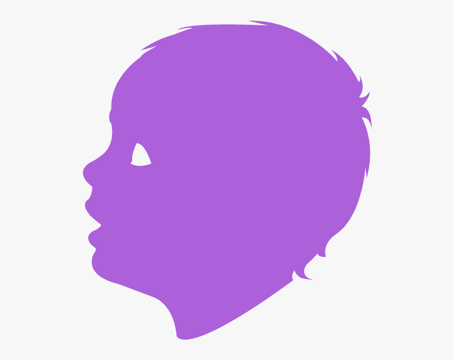 Silhouette Baby Face, Transparent Clipart