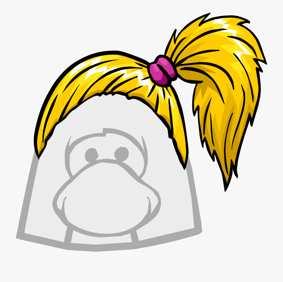 Club Penguin Side Ponytail Clipart , Png Download - Club Penguin Optic Head...