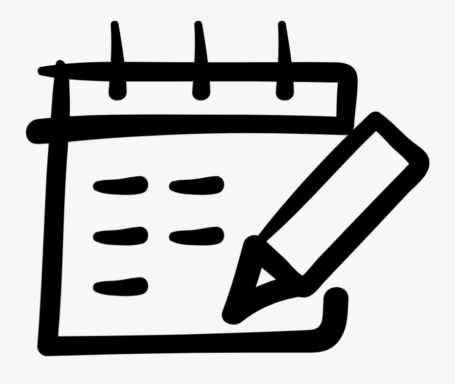 Calendar With Pencil - Pencil And Paper Clipart Black And White, Transparent Clipart