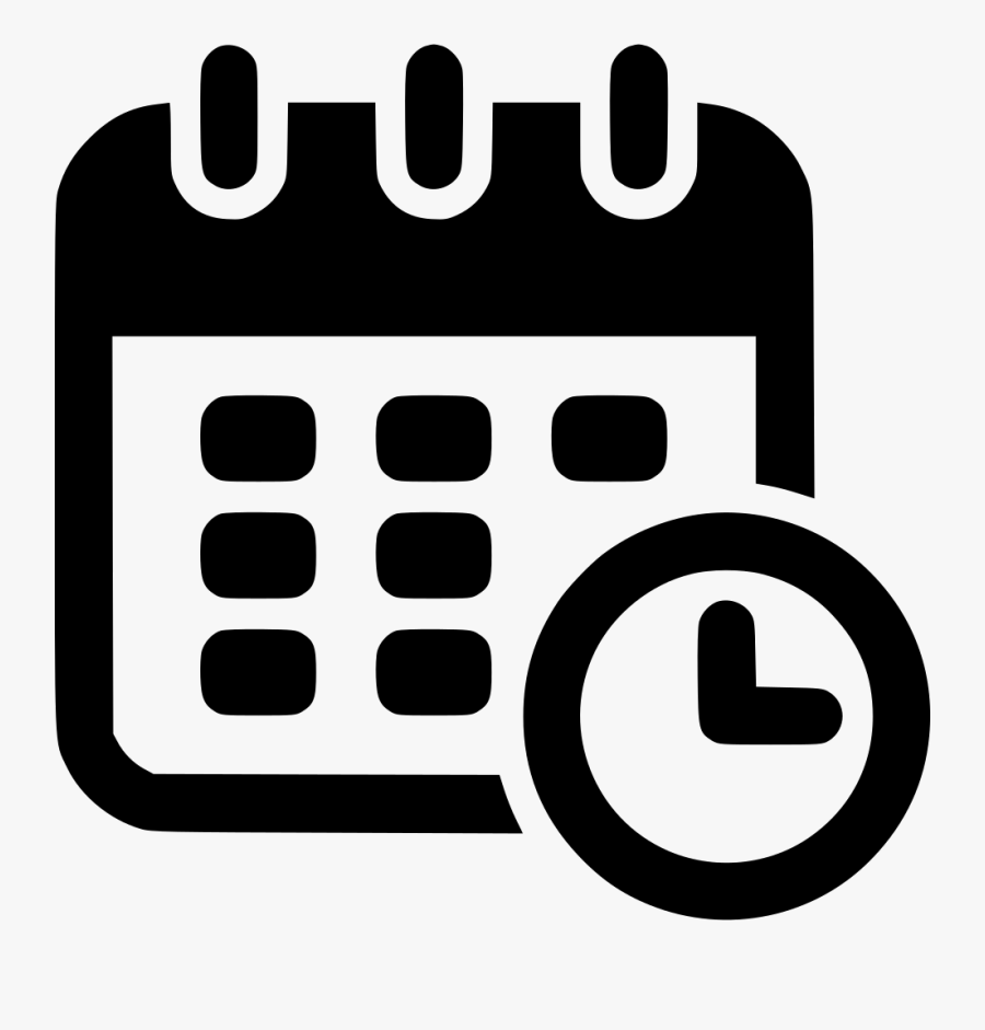 Calendar Clock Svg Png - Transparent Background Date Icon, Transparent Clipart