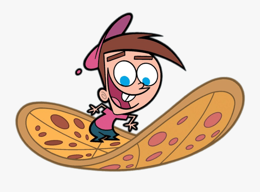 The Flying Oddparents Timmy Turner On A Flying Pizza - Fairly Oddparents Cosmo And Wanda, Transparent Clipart
