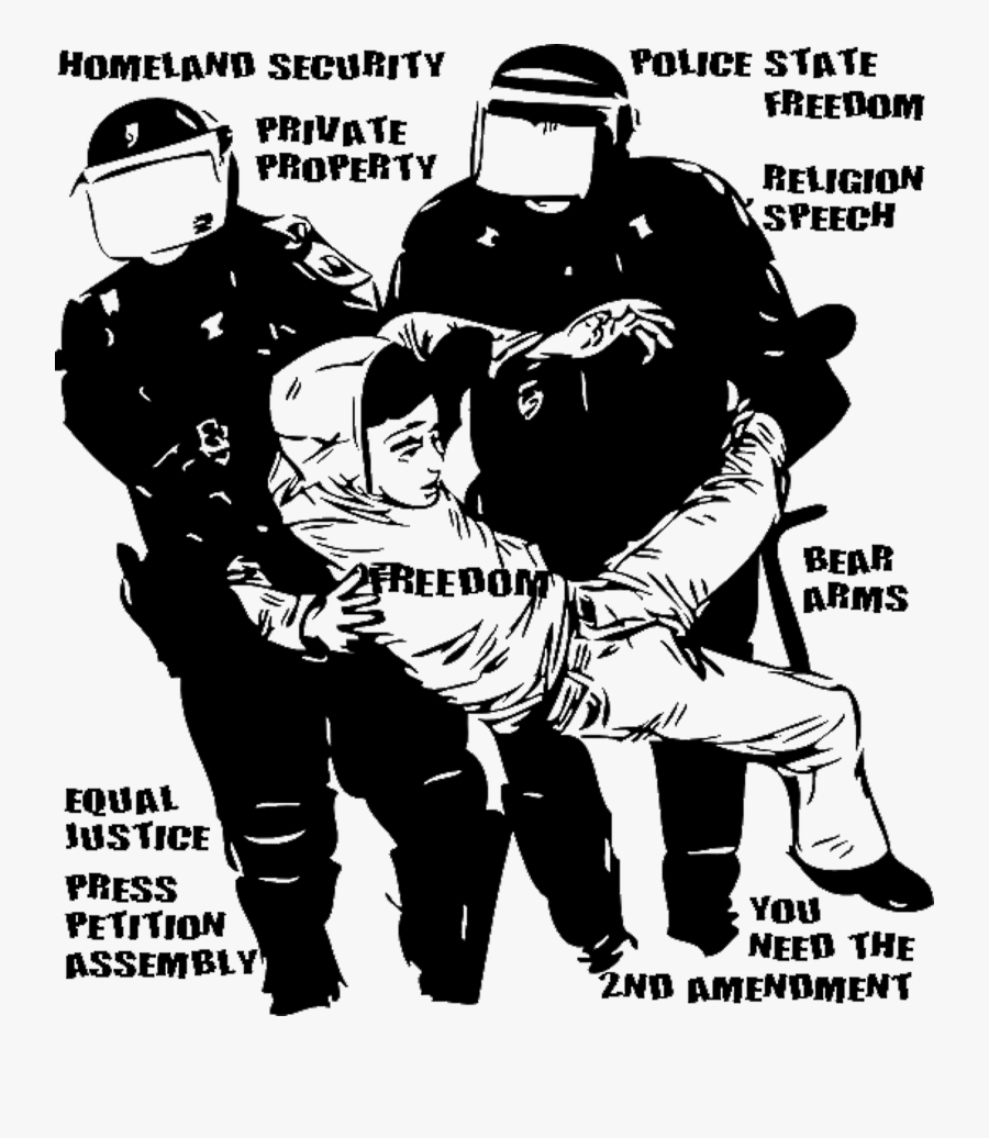 Police State Society - Police Brutality Clip Art, Transparent Clipart
