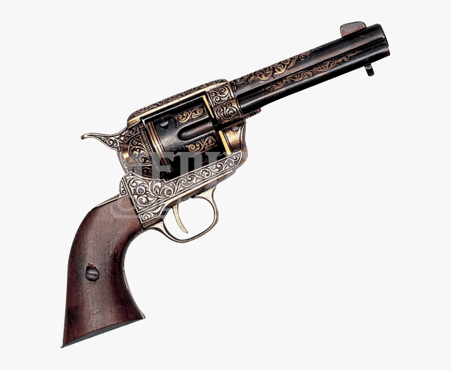 Clip Art Army Revolver Engraved - Engraved Revolver, Transparent Clipart
