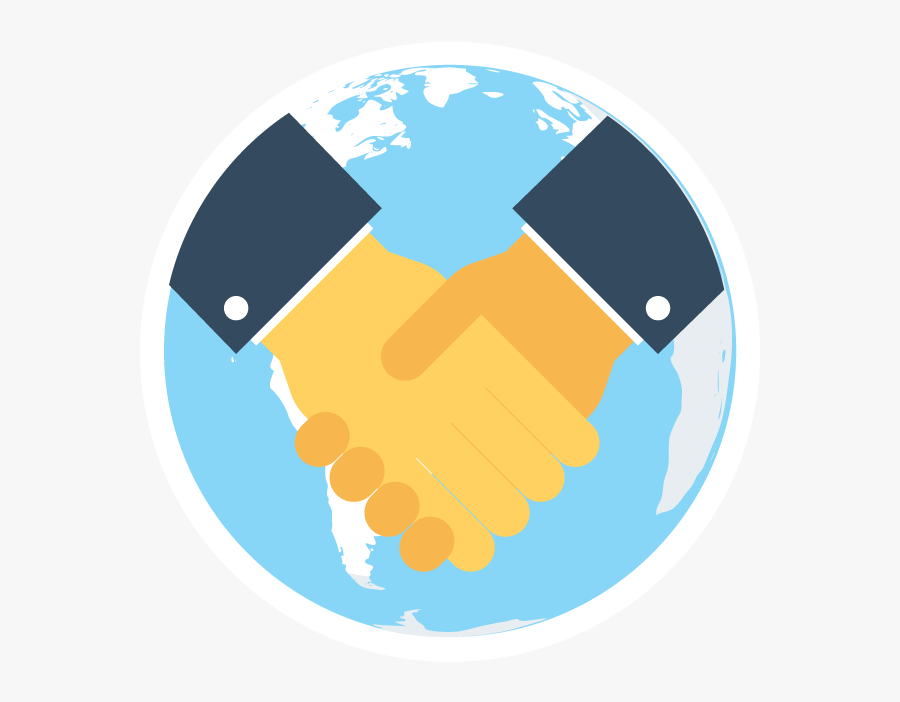 Circular Icon Depicting A Handshake In Front Of The - Help, Transparent Clipart