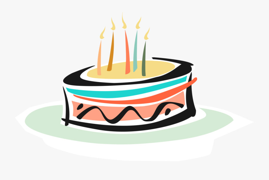 Birthday Cake Lit Candles Image Illustration Of - Bolo De Aniversario Png, Transparent Clipart