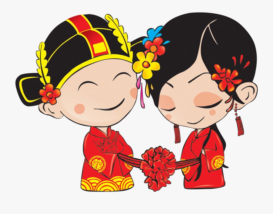 Chinese Marriage Download - Chinese Wedding Clipart Black & White, Transparent Clipart