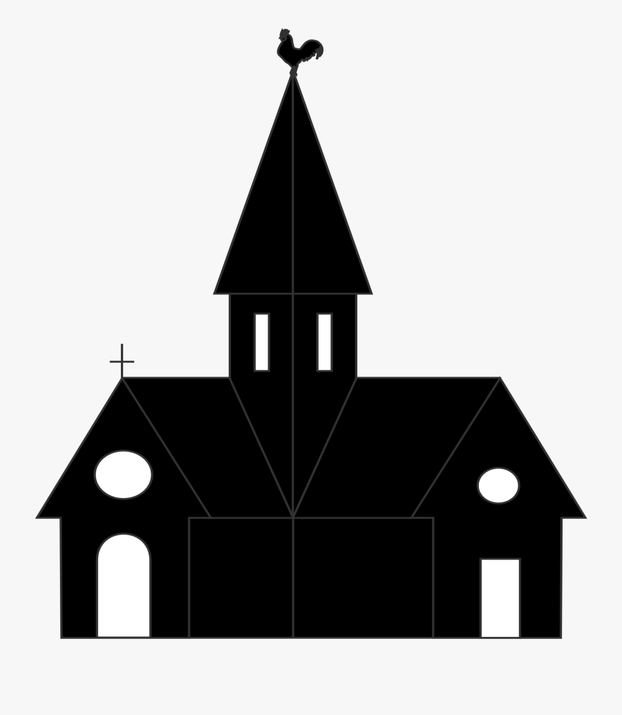 Clip Art Black And White Church Pictures - Church Silhouette Clipart, Transparent Clipart