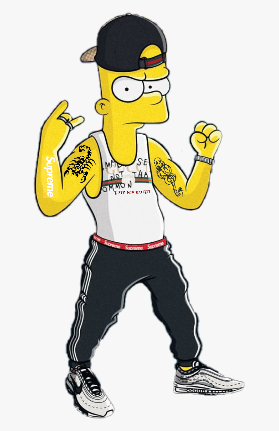 #bart #gang #supreme #trap #simpson #bartsimpson #gucci - Supreme Drawings Of Simpsons, Transparent Clipart