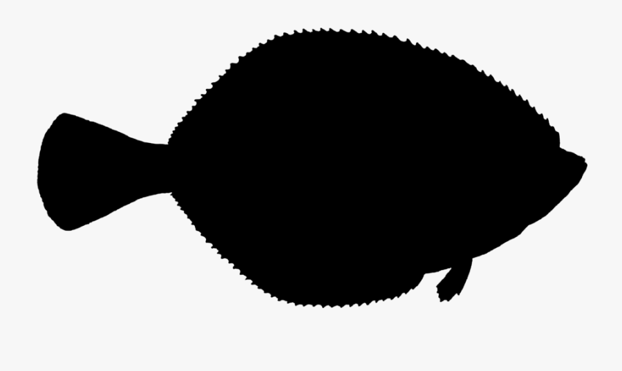Fish Clipart Silhouette Flatfish Atlantic Halibut - Sole, Transparent Clipart