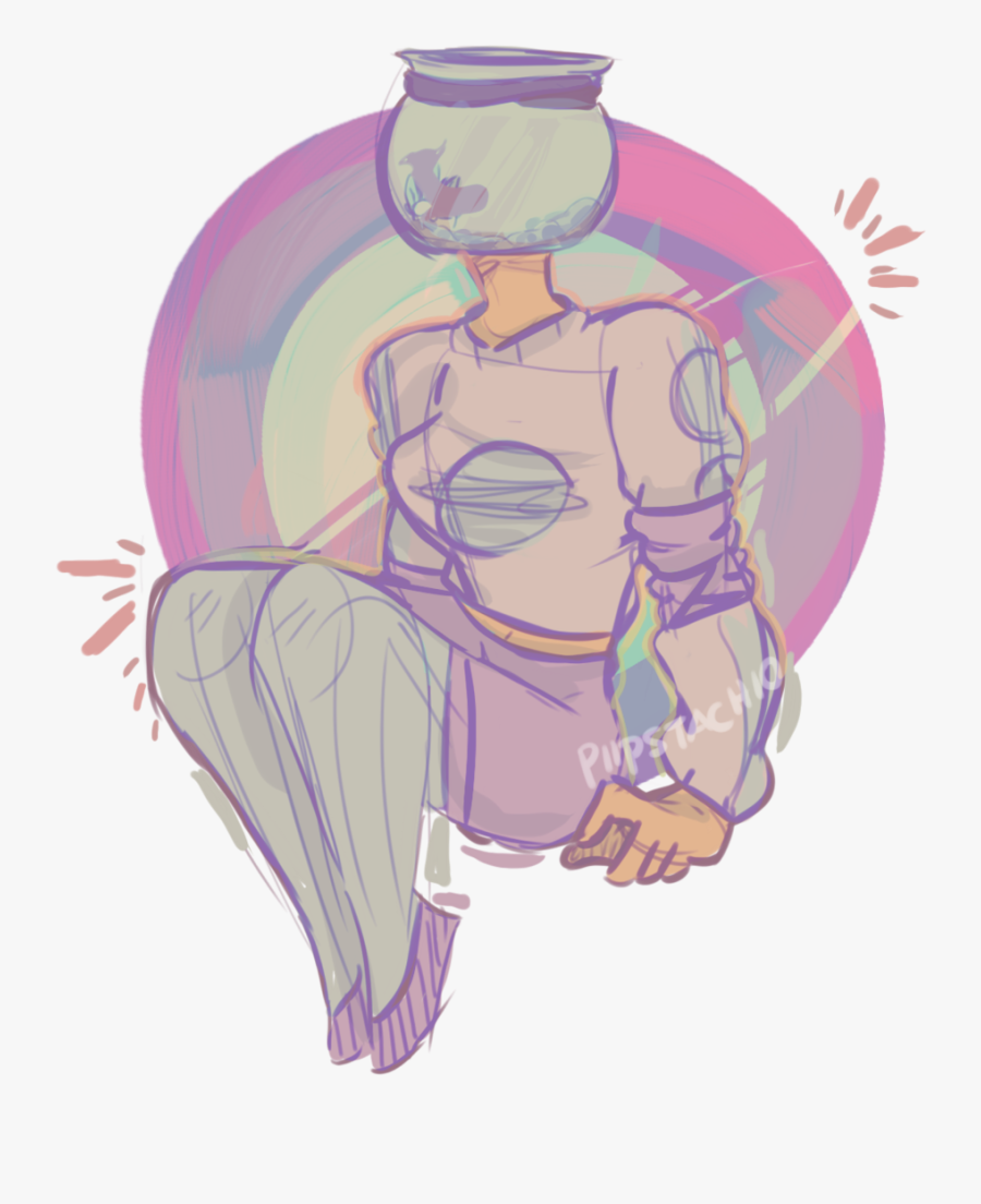 //uwu// Fishbowl Gal - Illustration, Transparent Clipart
