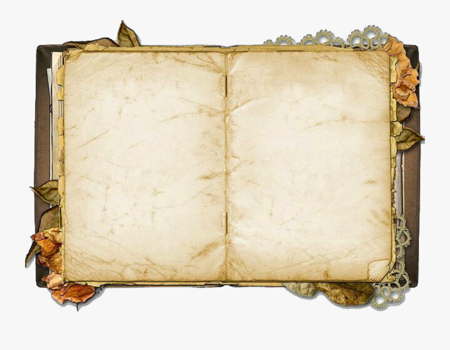 #ftestickers #book #parchment #vintage - Open Book Vintage Png, Transparent Clipart