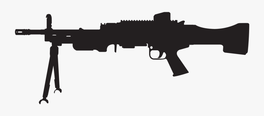 H&k Mg4 Silhouette - Machine Gun Silhouette Png, Transparent Clipart