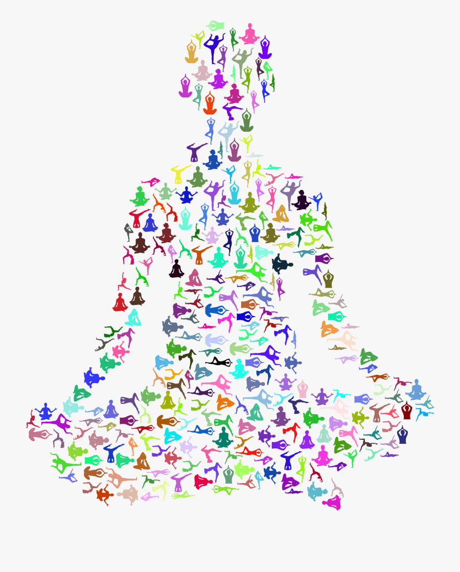 Prismatic Female Yoga Pose Silhouette Fractal No Background - Clip Art Yoga Poses Silhouette, Transparent Clipart