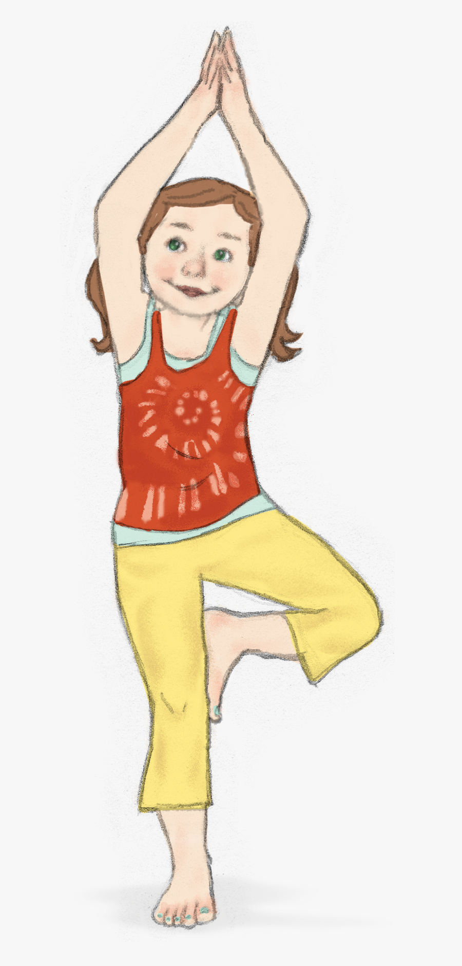 Tree Pose Kid, Transparent Clipart