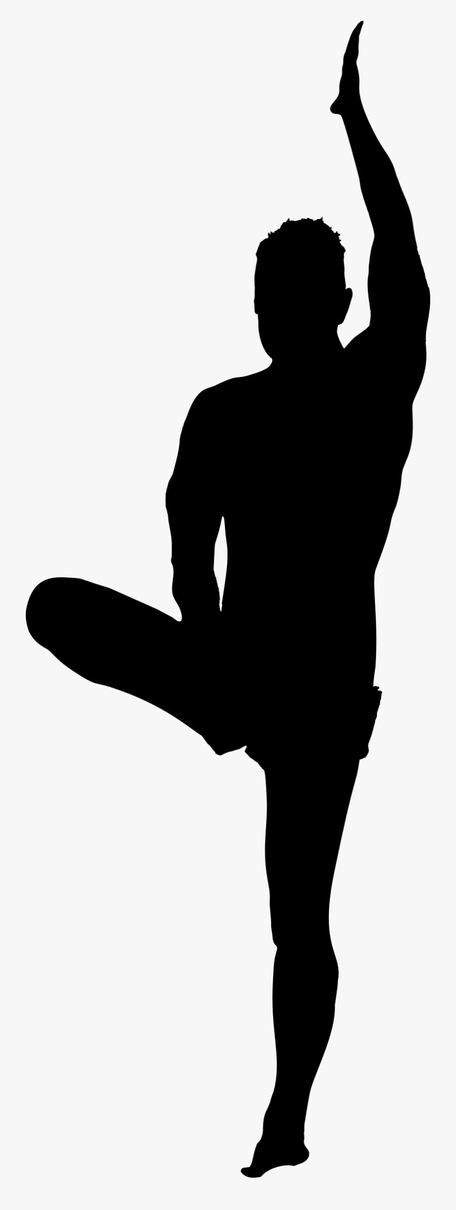 Male Pose Silhouette Icons - People Yoga Silhouette Png, Transparent Clipart