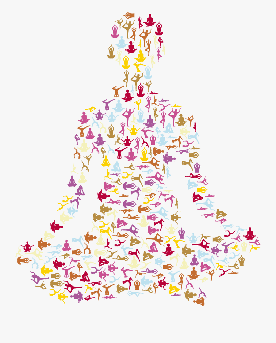 Female Yoga Pose Silhouette Fractal No Background - Transparent Background Yoga Poses Png, Transparent Clipart