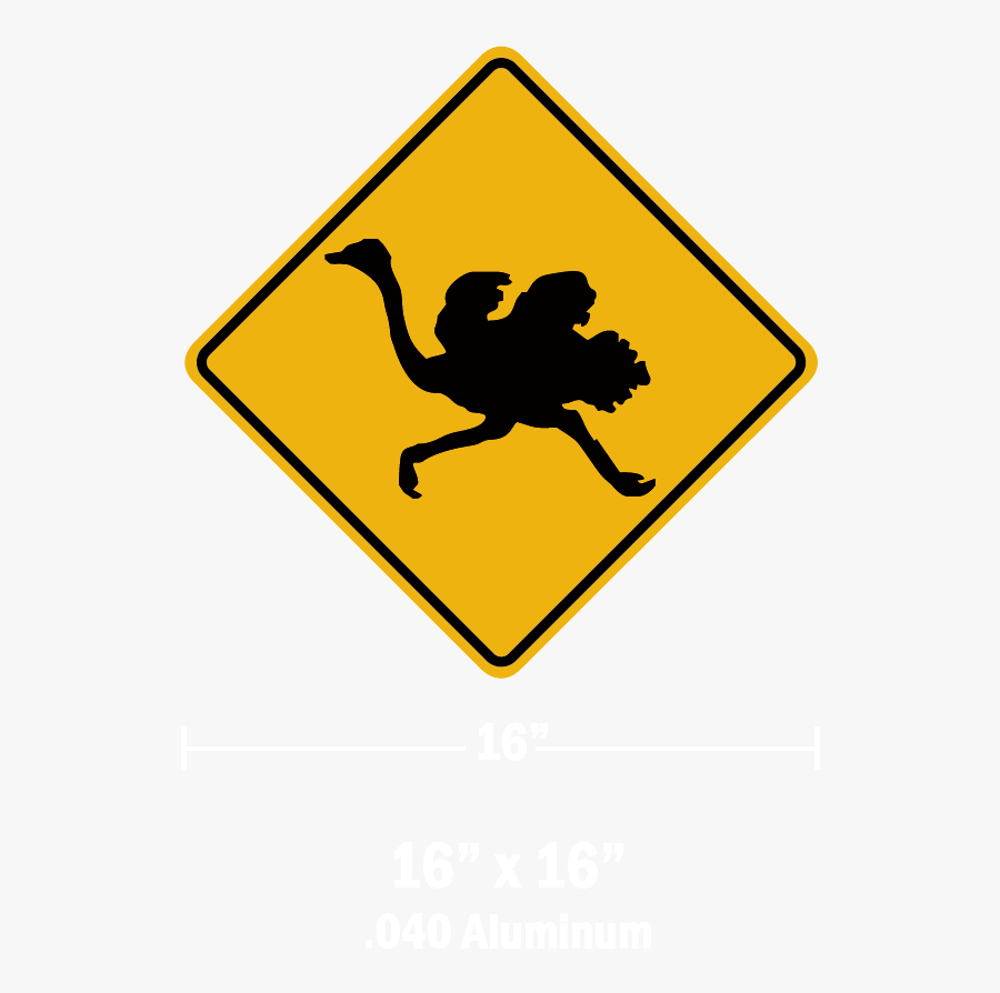 Kangaroo Crossing Sign Download - Silloette Ostrich, Transparent Clipart