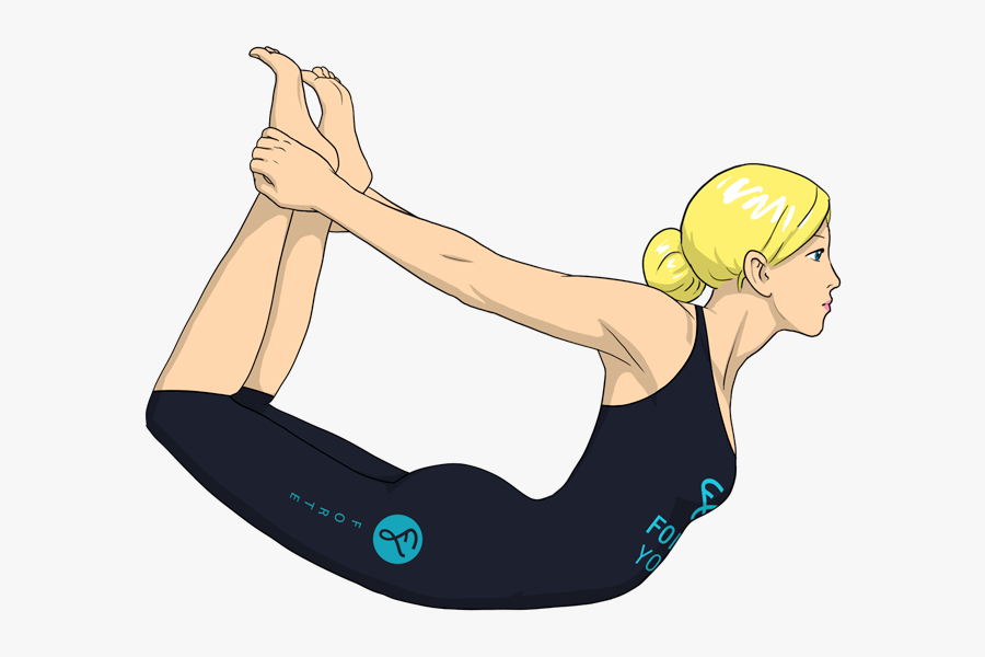 Clip Art Forte - Bow Pose Yoga Drawing, Transparent Clipart