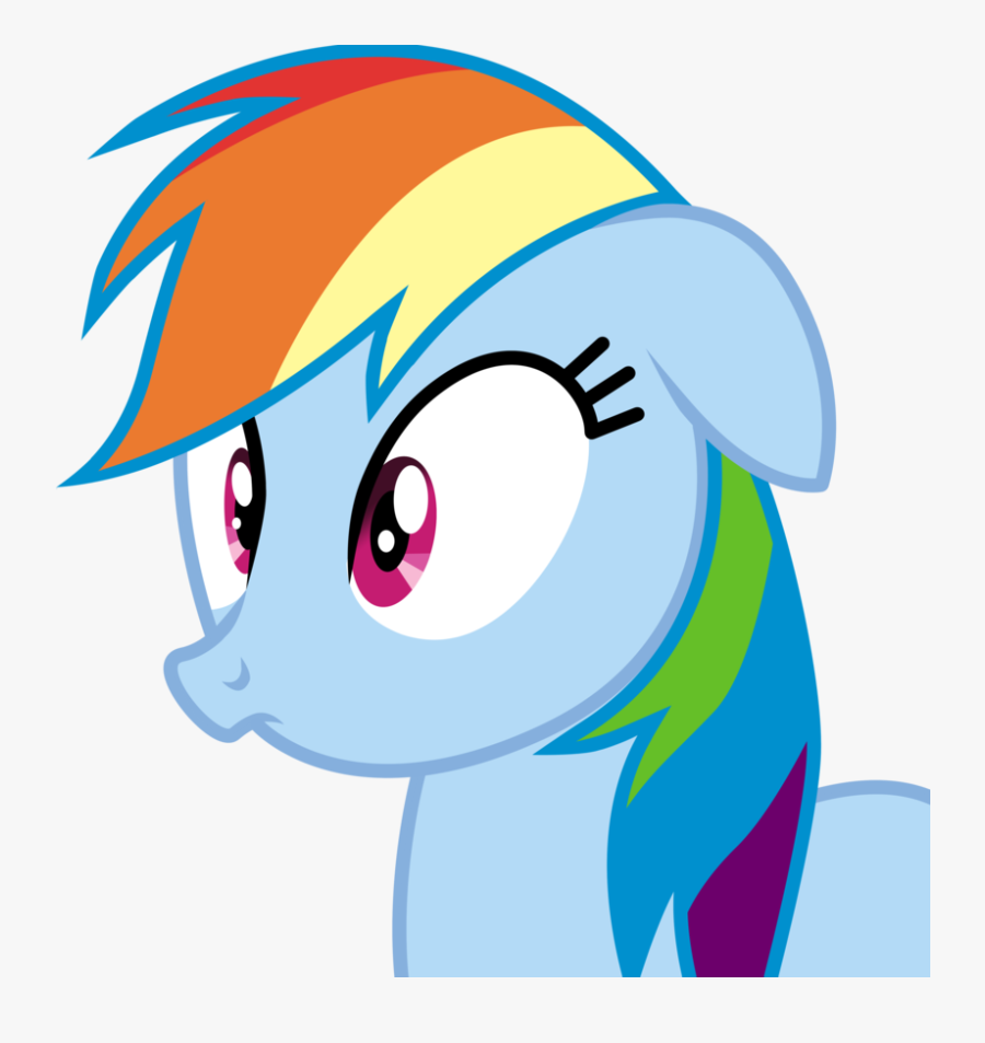 Transparent Shock Clipart - Rainbow Dash Surprised Face, Transparent Clipart