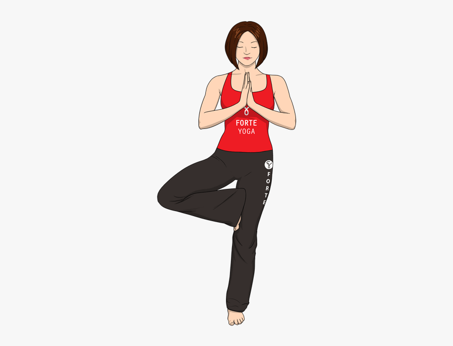 Forte Yoga Tree Pose, Transparent Clipart
