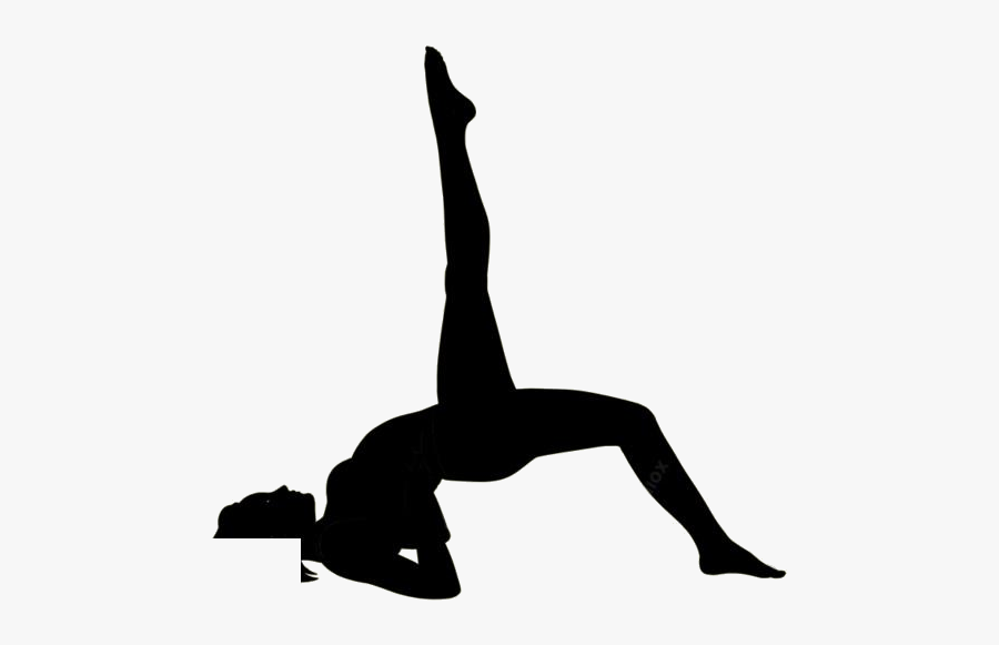 One Legged Bridge Yoga Pose Silhouette Png - Stretching, Transparent Clipart