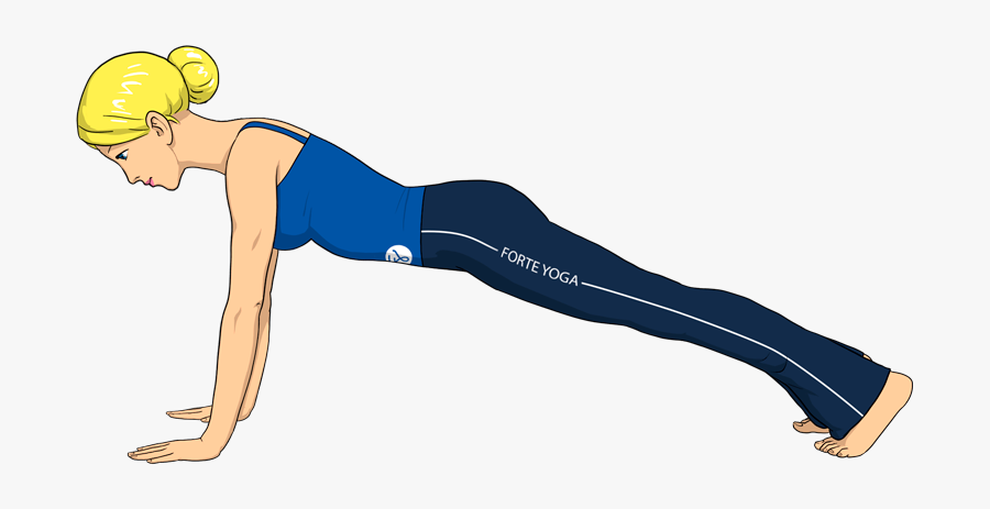 Plank Yoga Pose - Plank Yoga Pose Cartoon, Transparent Clipart