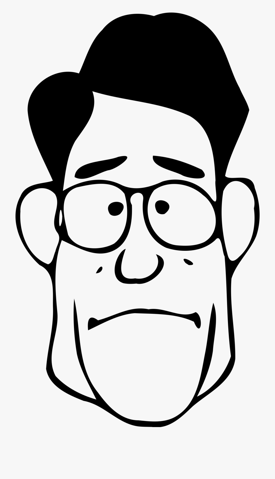 Onlinelabels Clip Art - Face Cartoon Man Clipart Black And White, Transparent Clipart