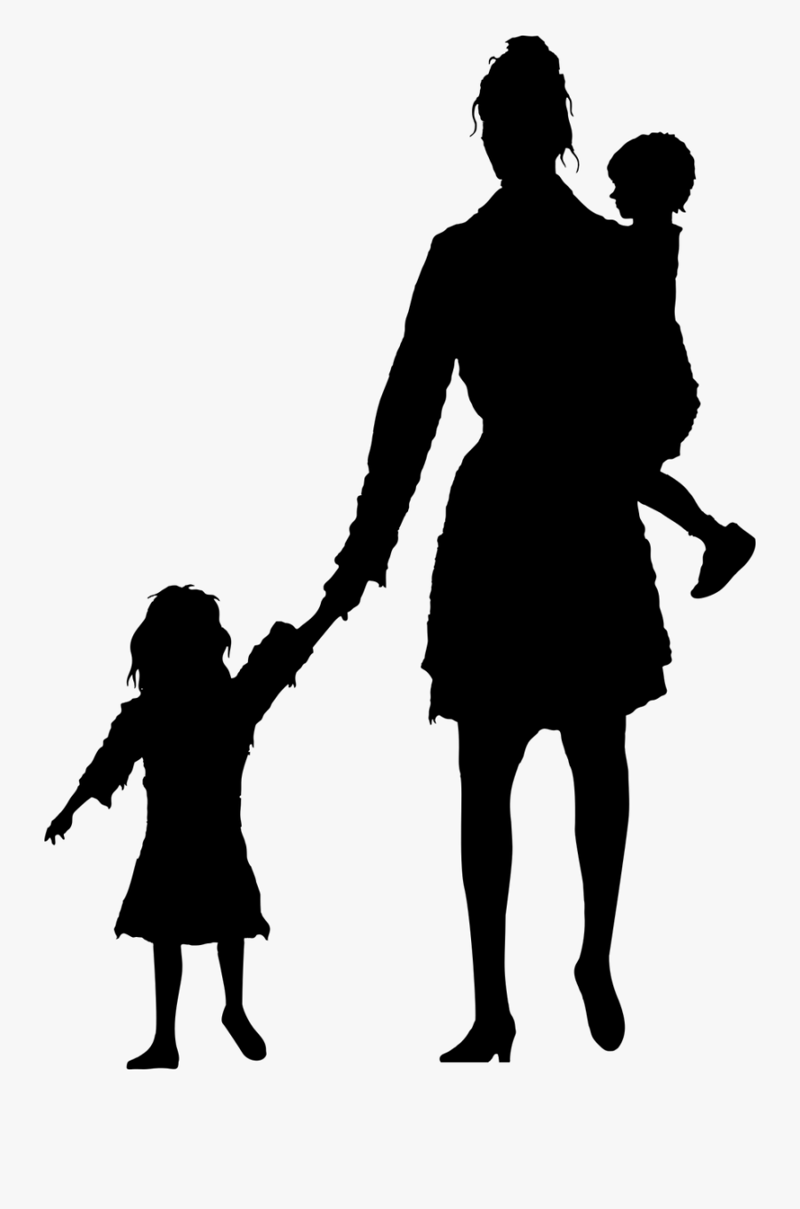 Clip Art Mother Child Infant Silhouette - Refugee Clipart, Transparent Clipart