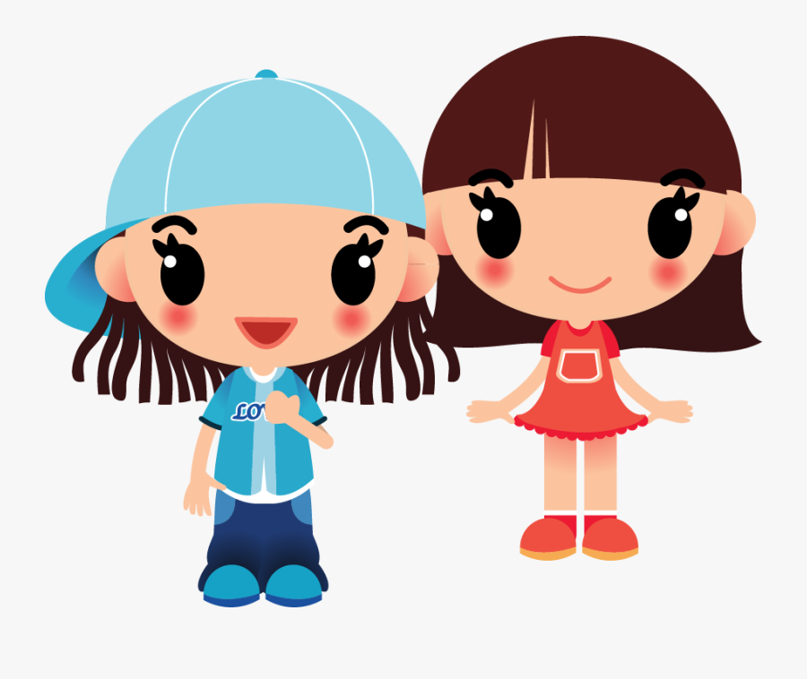 Kiss Clipart Child Hugging Mother - Cute Cartoon Girls, Transparent Clipart