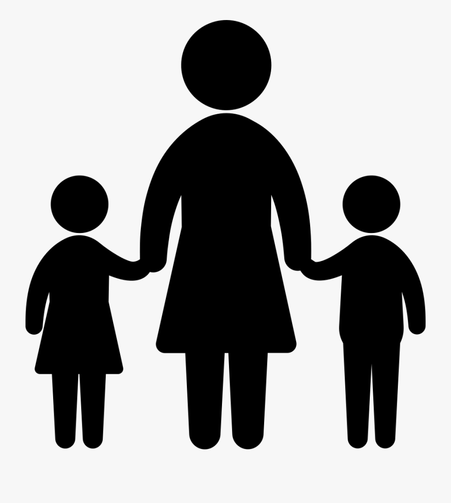 Vector Graphics Child Mother Silhouette Woman - Mother And Children Icon, Transparent Clipart