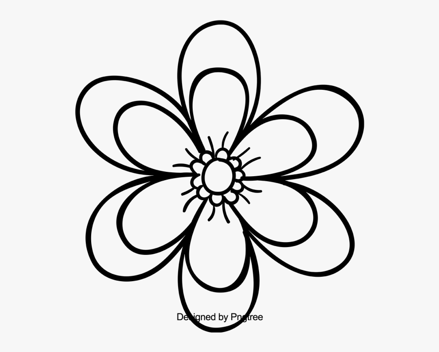 Flowers Drawing Black And Whire, Transparent Clipart