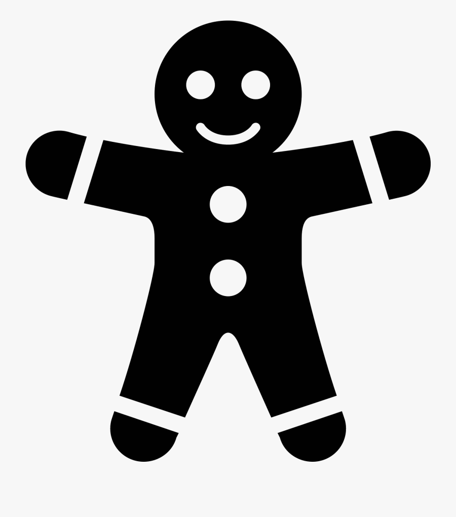 Man Icon Kostenloser Download - Gingerbread Black And White, Transparent Clipart